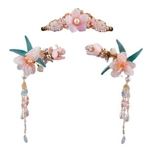 古风汉服头饰少女流苏发夹中国风古代步摇精美明制发冠对夹唐装饰