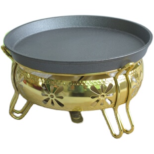 酒精烤肉盘酒精炉铁板烧烤盘烤肉炉商用韭菜干锅盘家用烤肉锅户外