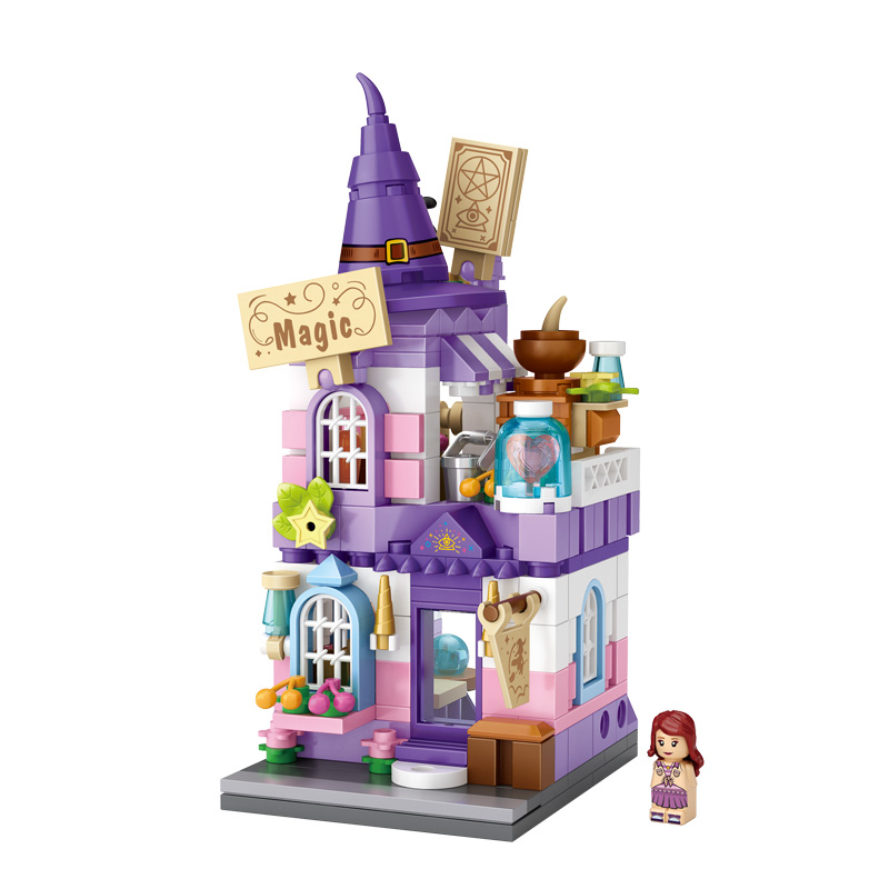 loz小颗粒积木 俐智迷你商业街景立体拼图模型益智拼装插玩具