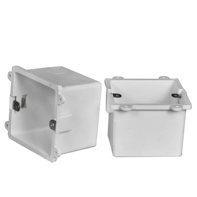 PVC预埋底盒60 70带固定孔暗盒 带圈线盒带耳朵暗装盒开关盒接86