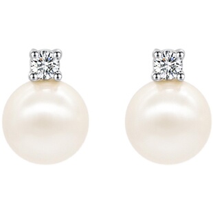 STANDii手作 日韩简约小方钻珍珠小巧耳钉复古日常百搭气质高级感