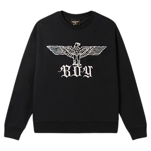 BOYLONDON时尚潮牌朋克渐变圆领套头卫衣春季男女同款N03028