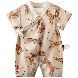 aqpa爱帕新生儿婴儿衣服莫代尔夏季宝宝连体衣哈衣睡衣