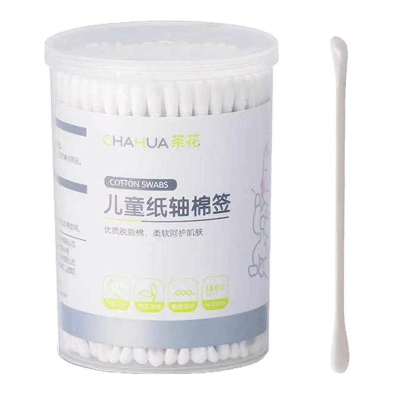 茶花双头棉签纸棒化妆大人卫生棉花棒一次性棉花签棉棒面签棉球棒