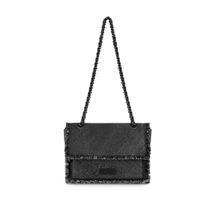 INJOYLIFE牛仔系列流浪包牛仔流苏链条包包百搭通勤大容量单肩包