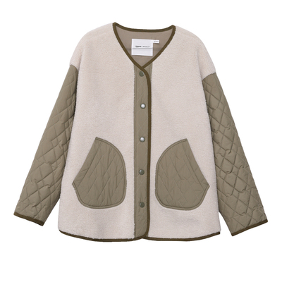 MOVEUP幻走2025冬季新款.FUN系列四合扣趣味绣花包边短款外套女