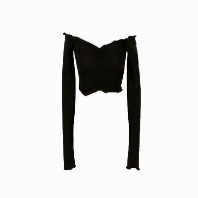 热辣风欧美短款上衣辣妹一字肩