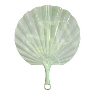 新款仿玉贝壳扇加厚耐用超凉快古风扇子蒲扇便携式高档一体手摇扇