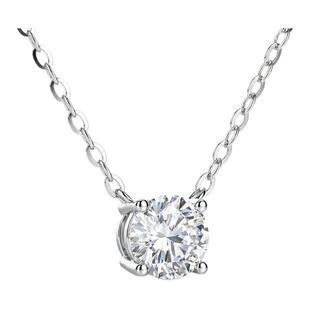 蒂芙星钻18K金铂金PT950培育钻石河南人工人造钻石经典四六爪项链