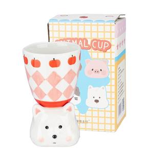 摩登主妇釉下彩马克杯陶瓷杯高脚杯子生日马年本命年新年礼物水杯