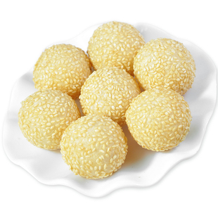 千味豆沙芝麻球油炸糯米小芝麻球麻圆空心冷冻早餐小吃小麻球260g