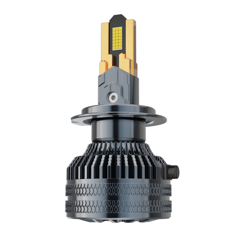 超亮十铜管42灯珠汽车激光LED大灯H7H1透镜H4远近光灯 12V货车24V