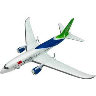 拼装三通道儿童遥控飞机C919客机小学生DIY航模固定翼滑翔机玩具