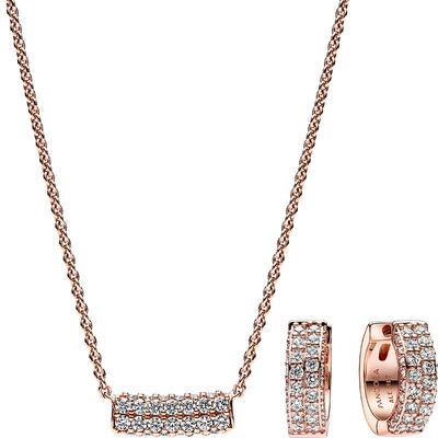 pandora耳环项链套装Pavé密镶