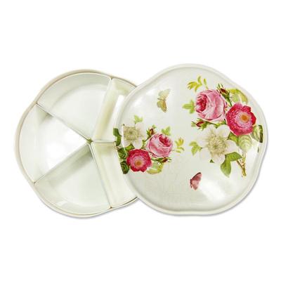 乐雪儿创意分格带盖欧式干果盘