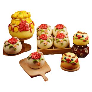 胶东花饽饽蛋糕山东大馒头特产面食醒狮马花馍馍春节过年货礼盒