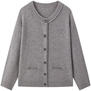 【商场同款】太平鸟高品质全羊毛绒感老钱风针织开衫春A1EDG1129