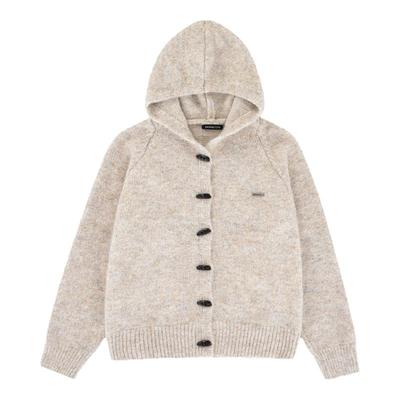 i.t GROUNDZERO2025秋冬雪花杏色纽扣开衫毛衣外套长袖针织衫女