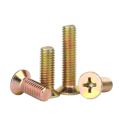 镀彩锌十字沉头螺丝平头螺栓