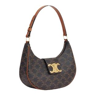 自营1h可退 欧洲直邮CELINE/赛琳 AVA TRIOMPHE女士深棕色老花帆