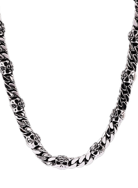 法国IDee骷髅项链男银色