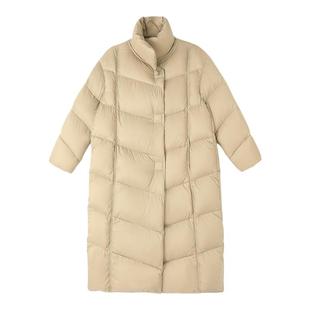 PAPERLLL辛间面包长款过膝羽绒服女新款设计感宽松加厚冬季外套