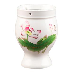 白瓷艾灸罐陶瓷刮痧艾灸一体杯随身灸专用陶罐熏蒸仪家用温灸器具