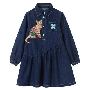 女童牛仔裙春季2026新款儿童裙子超好看大童女装春秋装长袖连衣裙