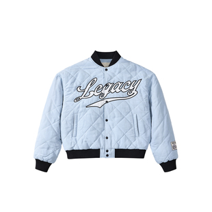 RESERFF X AVIA联名俄勒冈传奇冰蓝复古刺绣贴布棒球飞行夹克棉服