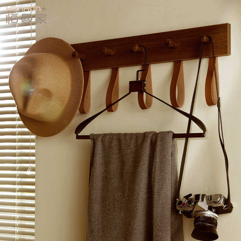轻奢衣架家用挂衣撑铁艺镶木高档榉木不锈钢金属衣柜防滑无痕衣挂