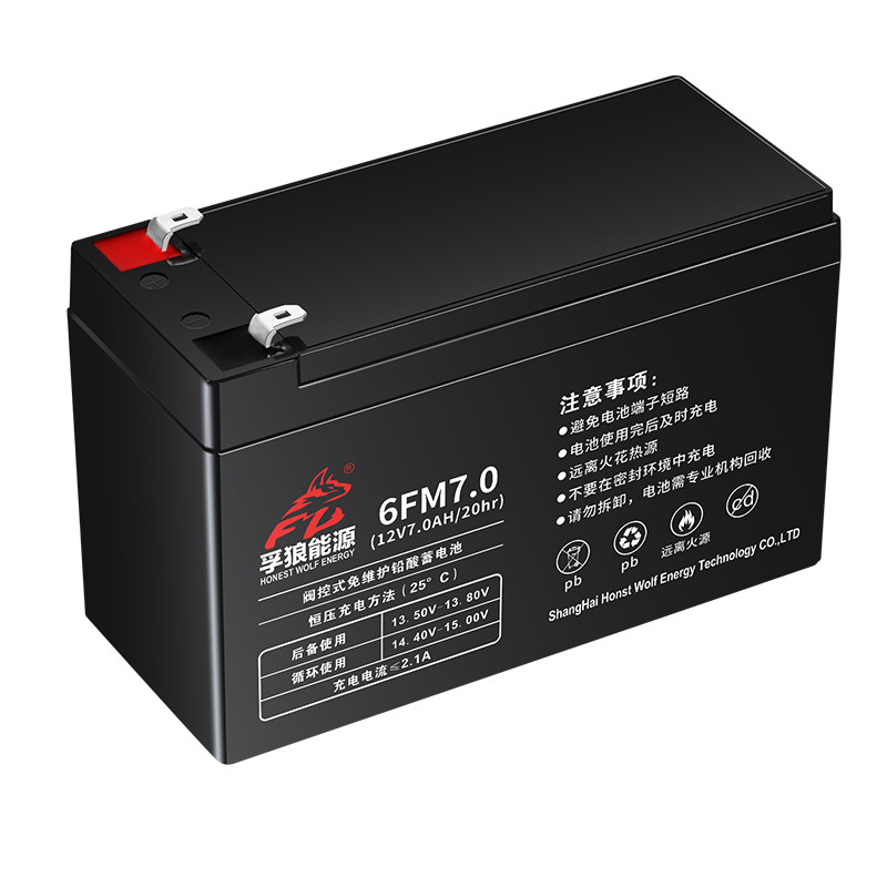 孚狼能源12V24V7AH12AH蓄电池音响卷闸门门禁UPS消防主机铅酸电瓶