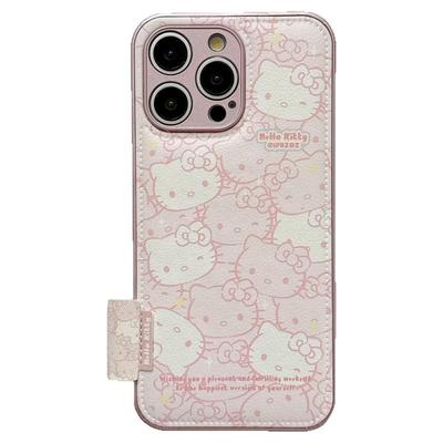 卡通粉色HelloKitty适用iphone16promax手机壳苹果13新款15promax皮质防摔14可爱小众12女款超好看全包保护套