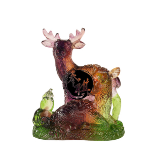 宋韶光2026马年吉祥物属蛇[灵鹿长春]吊坠摆件宋绍光招财琉璃装饰