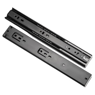 抽屉滑道缓冲轨道阻尼橱柜反弹导轨三节静音电脑键盘托架滑轨加厚