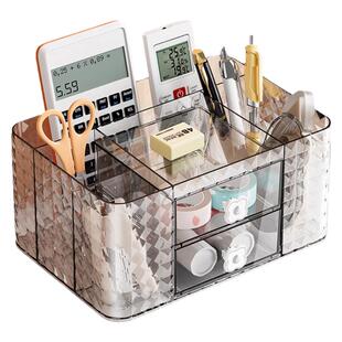 亚克力笔筒大容量儿童女孩小学生书桌文具盒收纳盒桌面多功能笔桶透明轻奢高级感笔架办公桌面置物架笔袋笔桶