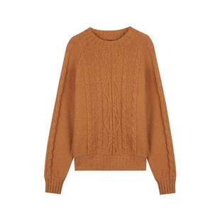 solighter 法式复古全羊毛彩点圆领毛衣女秋冬新款宽松套头毛衣