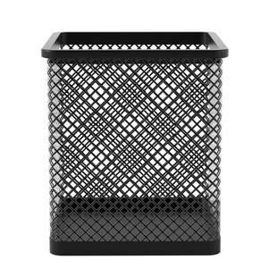 简约风格笔筒桌面创意方形收纳笔桶盒学生文具架铁艺金属整理框办公摆件多功能收纳盒大容量耐用超大三格网格