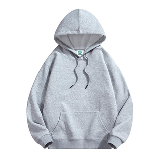 灰色卫衣男连帽定制印字刺绣LOGO春季情侣装dy班服聚会工作服外套