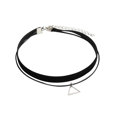 项链三角形女天鹅绒原宿chocker