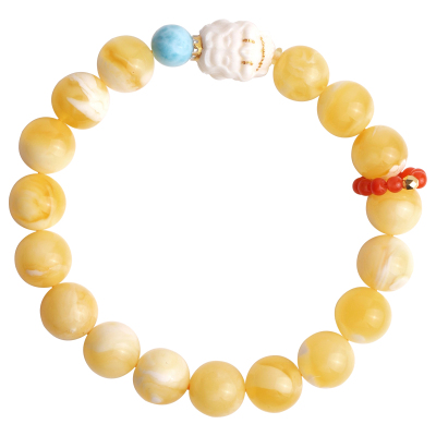 心斋堂蜜蜡美人鱼手串