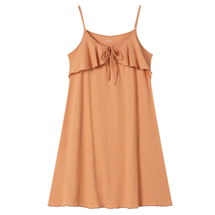 顶呱呱彩棉纯棉纯色防凸点睡衣裙吊带睡裙胖妹妹大码女性感家居裙