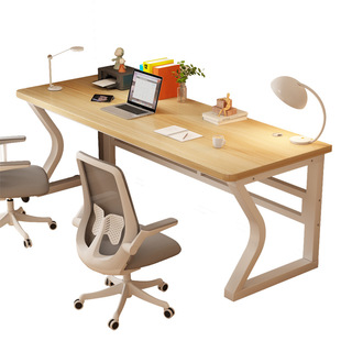 双人电脑桌台式书桌学生家用写字学习桌卧室电竞桌简约现代办公桌