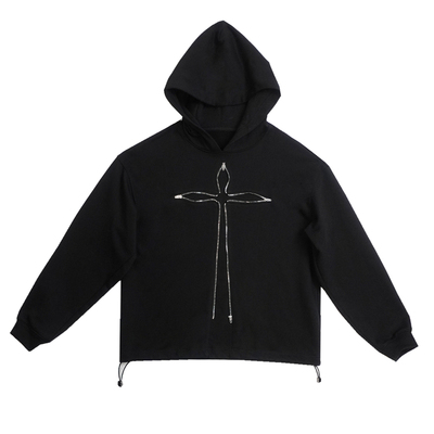 超酷！原创多穿法十字架连帽卫衣