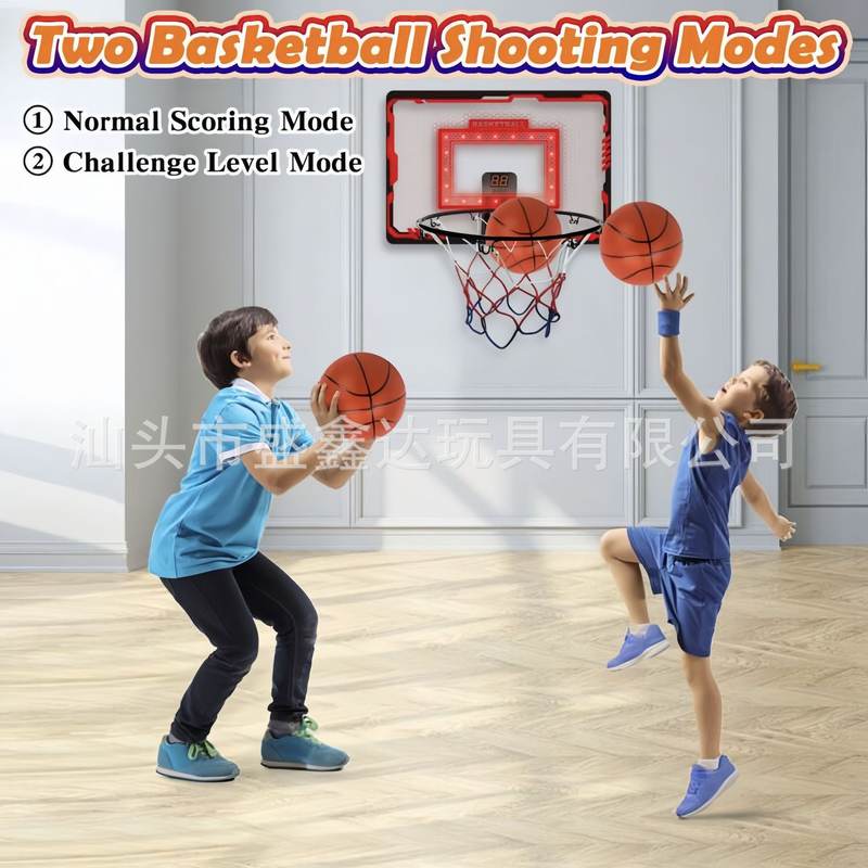 跨境亚马逊新品儿童室内户外框篮球架运动灯光玩具体育用品篮球投
