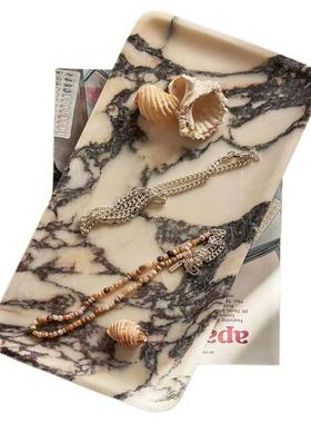 天然大理石托盘首饰收纳盘