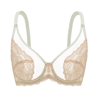 遐【倾城之恋】大胸显小全罩杯文胸防下垂大码显瘦蕾丝薄款内衣女