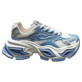 潮牌男鞋2025春夏新款透气网面运动鞋休闲软底机车防滑跑步老爹鞋