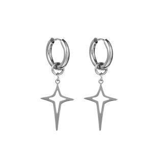 VOYAGE芒星耳环钛钢小众设计感高级男生耳钉复古冷淡风耳圈耳饰女