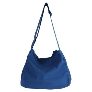 克莱因蓝大容量帆布包女学生背包21新款ins风简约百搭单肩斜挎包