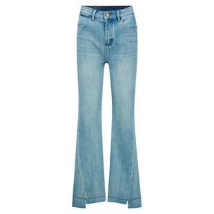 DTLANDO/商场同款25秋新品女装时尚百搭休闲高腰显瘦微喇牛仔裤子